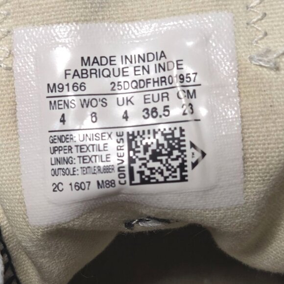 Converse Chuck Taylor All Star Canvas Unisex Low Top Black Sneakers Size M4 W6 - Picture 8 of 8